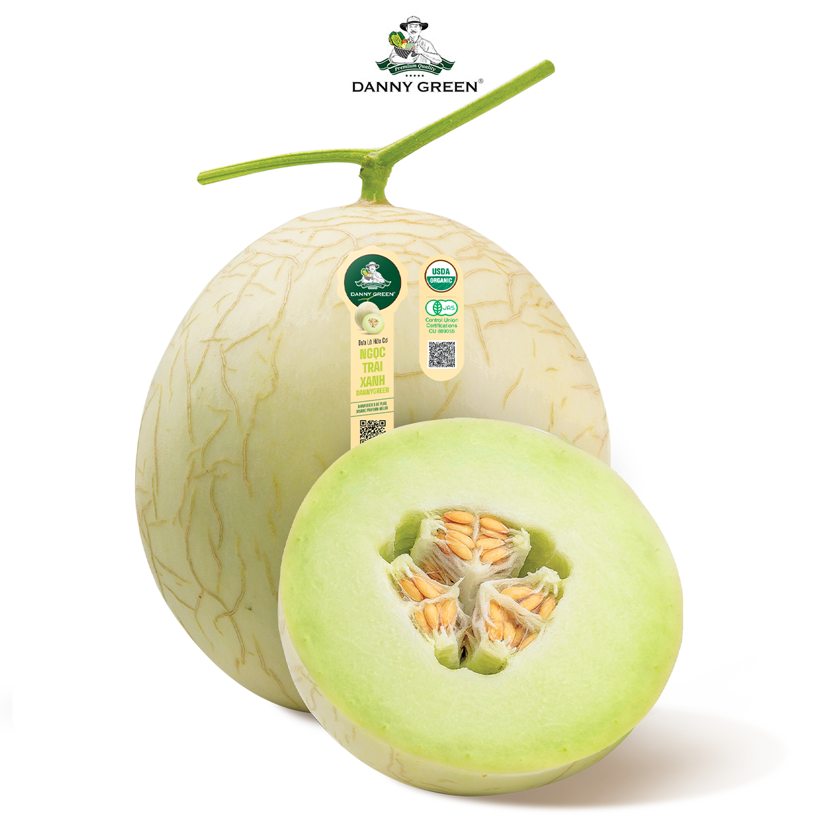 Dưa Lê Hữu Cơ Ngọc Trai Xanh DannyGreen