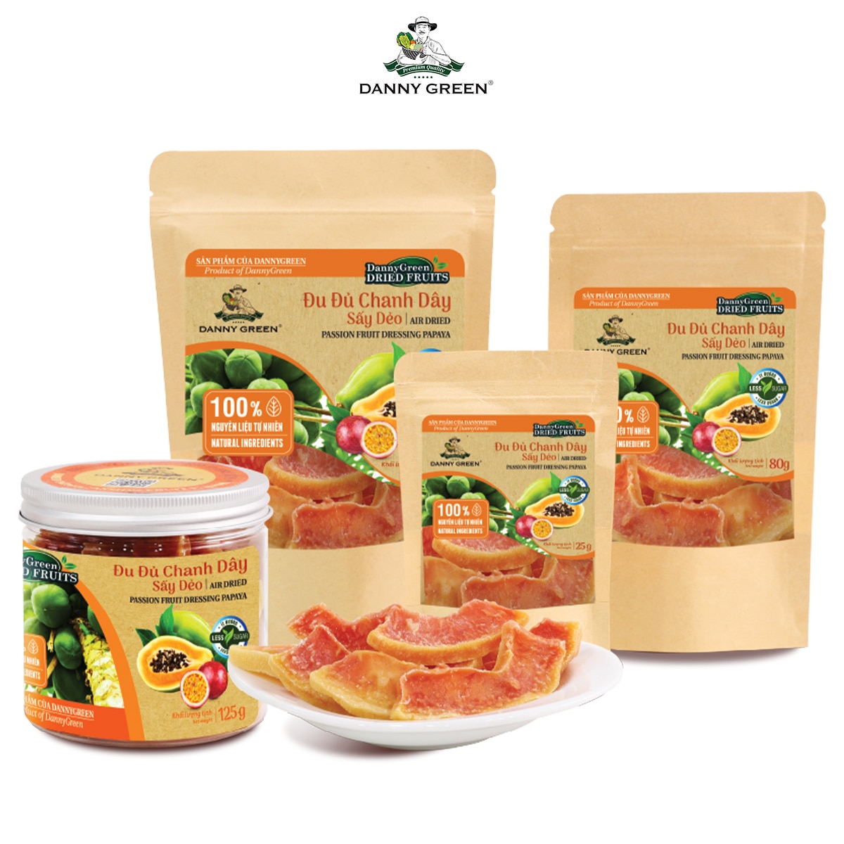 Đu Đủ Chanh Dây Sấy Dẻo DannyGreen