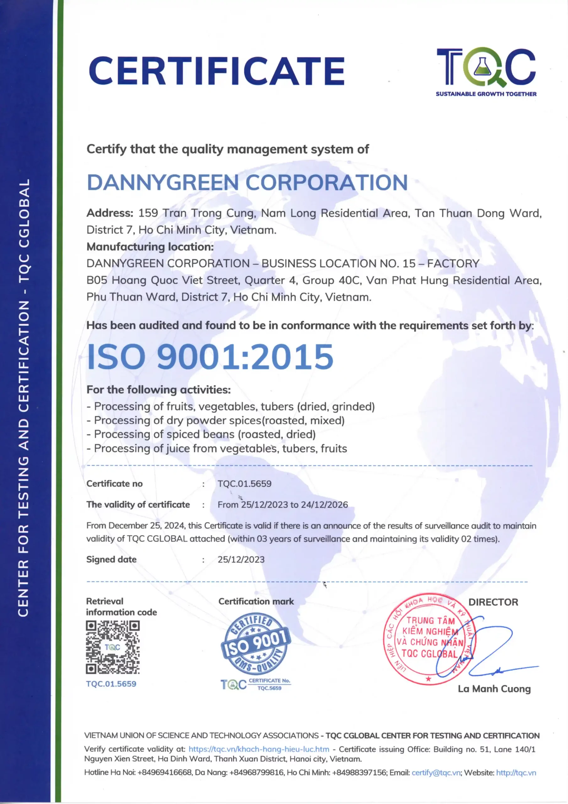 DANNYGREEN - ISO 9001 2015